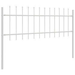 Clôture de jardin Blanc 5.1 x 1 m Acier enduit de poudre 