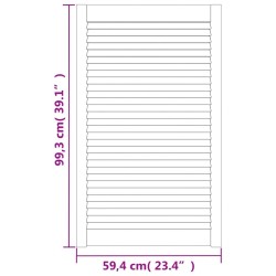 Porte d'armoire à persiennes 99,3x59,4 cm bois de pin massif 