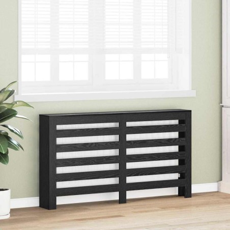 Couverture de Radiateur Chêne Noir 149x20x82 cm Bois Ingénierie 