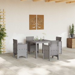 Ensemble salle à manger jardin 5 pcs Gris clair 