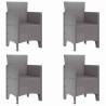 Ensemble salle à manger jardin 5 pcs Gris clair 