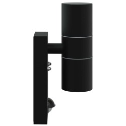 Appliques Murales Extérieures à Détecteur 2 pcs Noir Acier Inox IP44 