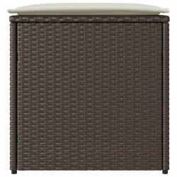 Coffre de Rangement Extérieur Brun et Crème Rotin Moyen Rangement 