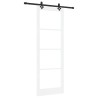 Porte Coulissante avec Kit de Matériel Blanc 83x232 cm Bois Massif Pin 