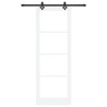 Porte Coulissante avec Kit de Matériel Blanc 83x232 cm Bois Massif Pin 