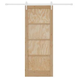 Porte coulissante avec quincaillerie 83x211 cm en pin massif 