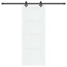 Porte coulissante avec kit de quincaillerie 'ORKDAL'en pin massif blanc 