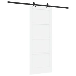 Porte coulissante avec kit de quincaillerie 'ORKDAL'en pin massif blanc 
