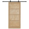 Porte coulissante avec kit matériel 93x202 cm en bois massif de pin 