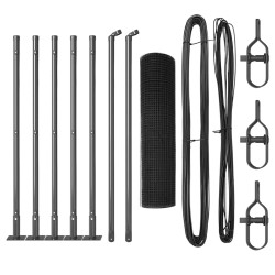 Clôture en fil soudé avec 7 poteaux flangés Gris 0.6x10 m Acier 