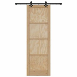 Porte Coulissante avec Ensemble de Quincaillerie 'ORKDAL'en Bois Massif de Pin 