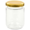 48 pcs Pots à confiture avec couvercle doré Verre 230 ml 