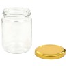 48 pcs Pots à confiture avec couvercle doré Verre 230 ml 