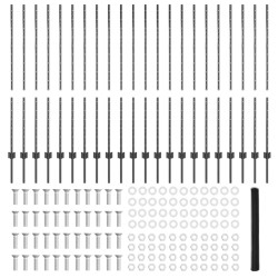 Poteaux de Clôture 22 pcs U-Channel Grise 140 cm Acier 