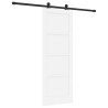 Porte coulissante avec kit de quincaillerie blanche 73,5x198,5 cm en pin massif 