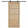 Porte coulissante avec kit de quincaillerie 93x211 cm Bois massif en pin 