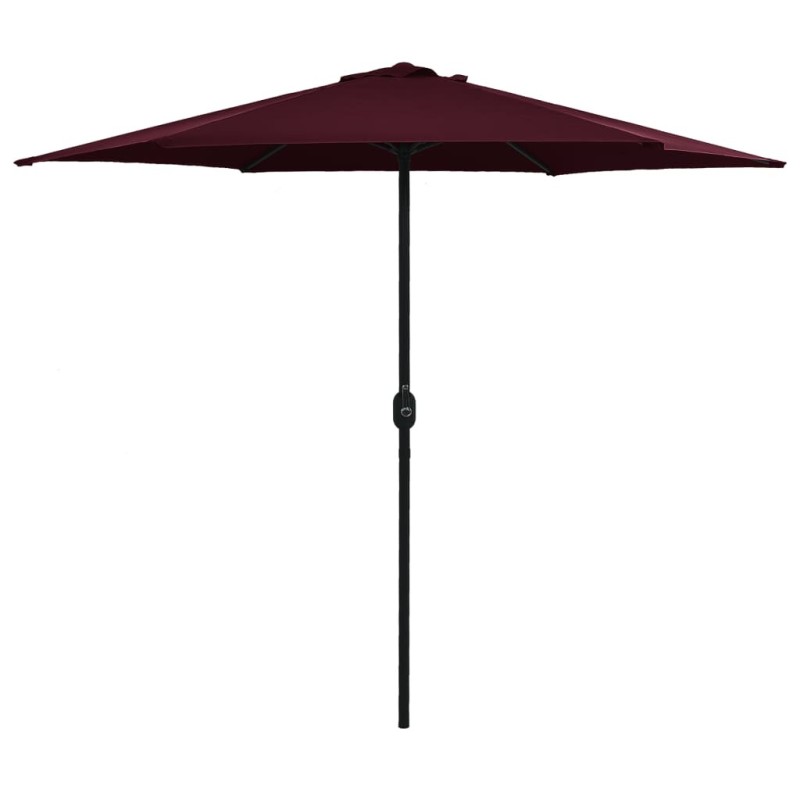 Parasol de jardin et mât en aluminium 270x246 cm rouge bordeaux 