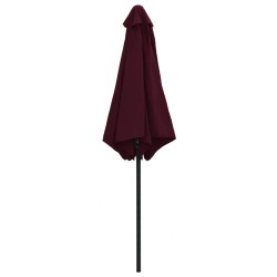 Parasol de jardin et mât en aluminium 270x246 cm rouge bordeaux 