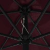 Parasol de jardin et mât en aluminium 270x246 cm rouge bordeaux 