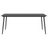 Table à manger de jardin Noir 190x90x74 cm Acier et verre 