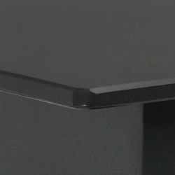 Table à manger de jardin Noir 190x90x74 cm Acier et verre 
