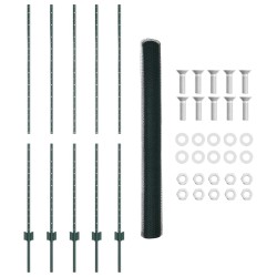 Pots de Clôture 5 pcs U-Channel Vert 150 cm Acier 