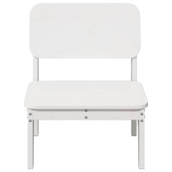Chaise de jardin blanc 60x52,5x72 cm bois de pin massif 