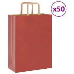 Sacs en papier 50 pcs avec poignées rouge 26x12x35 cm 