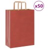 Sacs en papier 50 pcs avec poignées rouge 26x12x35 cm 
