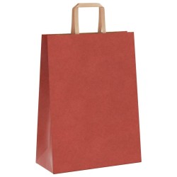 Sacs en papier 50 pcs avec poignées rouge 26x12x35 cm 