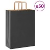 Sacs en papier 50 pcs avec poignées noir 26x12x35 cm 