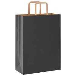 Sacs en papier 50 pcs avec poignées noir 26x12x35 cm 