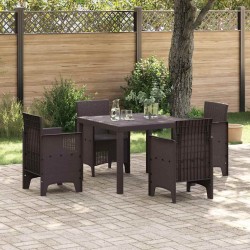 Ensemble de salle à manger de jardin 5 pcs Marron 