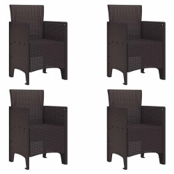 Ensemble de salle à manger de jardin 5 pcs Marron 