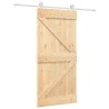 Porte coulissante et kit de quincaillerie 95x210 cm pin massif 