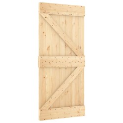 Porte coulissante et kit de quincaillerie 95x210 cm pin massif 