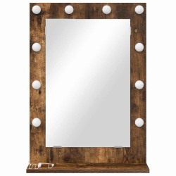Miroir de vanity Chêne fumé Bois, Verre 70 x 50 x 18 cm Miroir 