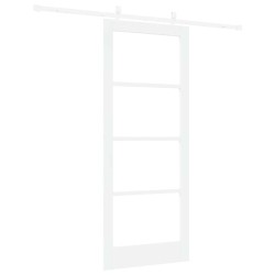 Set de porte coulissante avec matériel blanc 83x202 cm en bois massif de pin 
