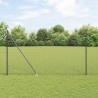 Clôture en Fil Soudé avec 13 Piquets Grise 1,5x25 m Acier 