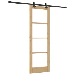 Porte Coulissante avec Quincaillerie 73,5x211 cm Bois de Pin Massif 