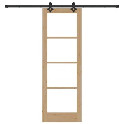 Porte Coulissante avec Quincaillerie 73,5x211 cm Bois de Pin Massif 