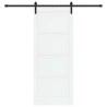Porte Coulissante avec Kit de Matériel Blanche 86x211 cm En Bois de Pin Massif 