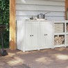 Portes de cuisine extérieures 2 pcs blanches 50x9x82 cm en bois massif de pin 