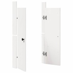 Portes de cuisine extérieures 2 pcs blanches 50x9x82 cm en bois massif de pin 