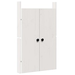 Portes de cuisine extérieures 2 pcs blanches 50x9x82 cm en bois massif de pin 