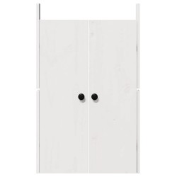 Portes de cuisine extérieures 2 pcs blanches 50x9x82 cm en bois massif de pin 