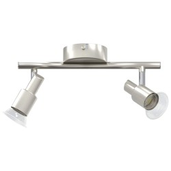 Projecteur plafond 2 voies réglables nickel brossé GU10 