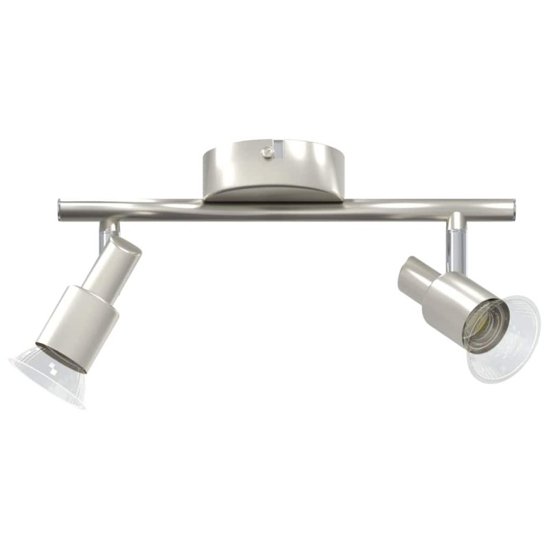 Projecteur plafond 2 voies réglables nickel brossé GU10 