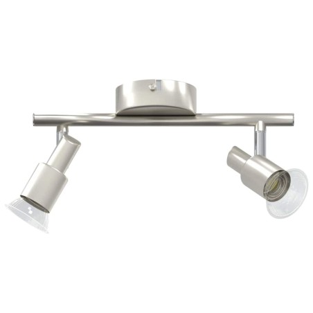 Projecteur plafond 2 voies réglables nickel brossé GU10 