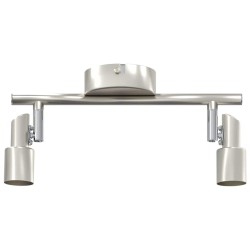 Projecteur plafond 2 voies réglables nickel brossé GU10 